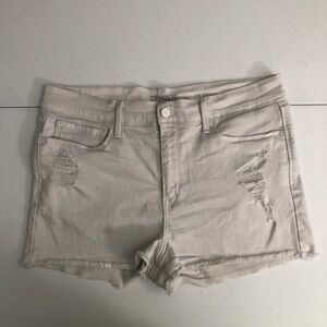 Denizen from Levi's Women's Cream Distressed Shorts Size 33 Waist